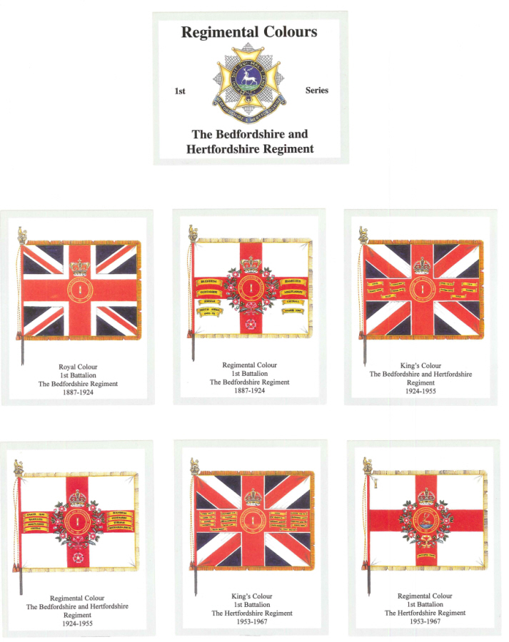 The Bedfordshire and Hertfordshire Regiment 1st Series- 'Regimental Colours' Trade Card Set by David Hunter